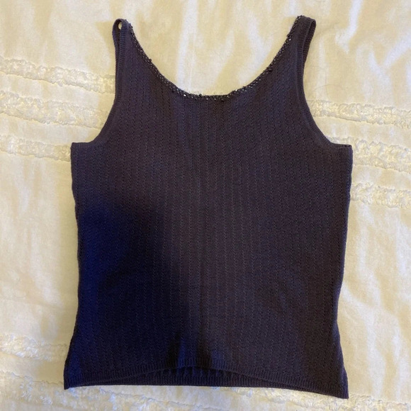 Rebecca Taylor Sweater Beaded Tank Top - Picture 3 of 8
